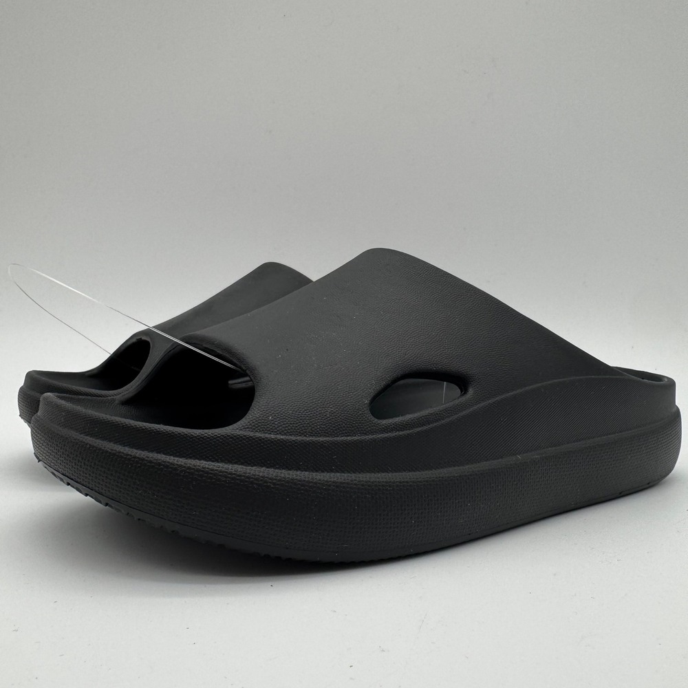 Unisex‎ Black Cushion Slide Sandals Comfort Recovery Slides XS W4.5-5.5 M2.5-3.5
